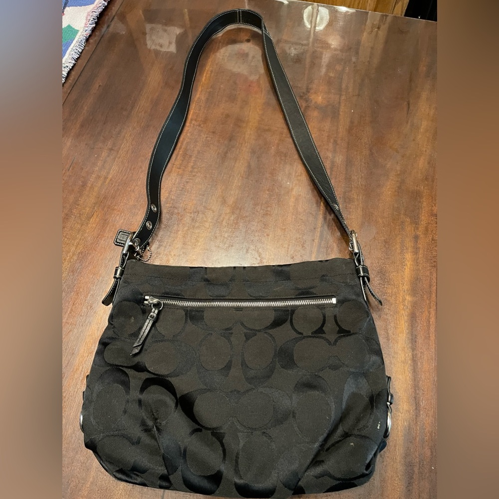 Coach black hobo style pocketbook